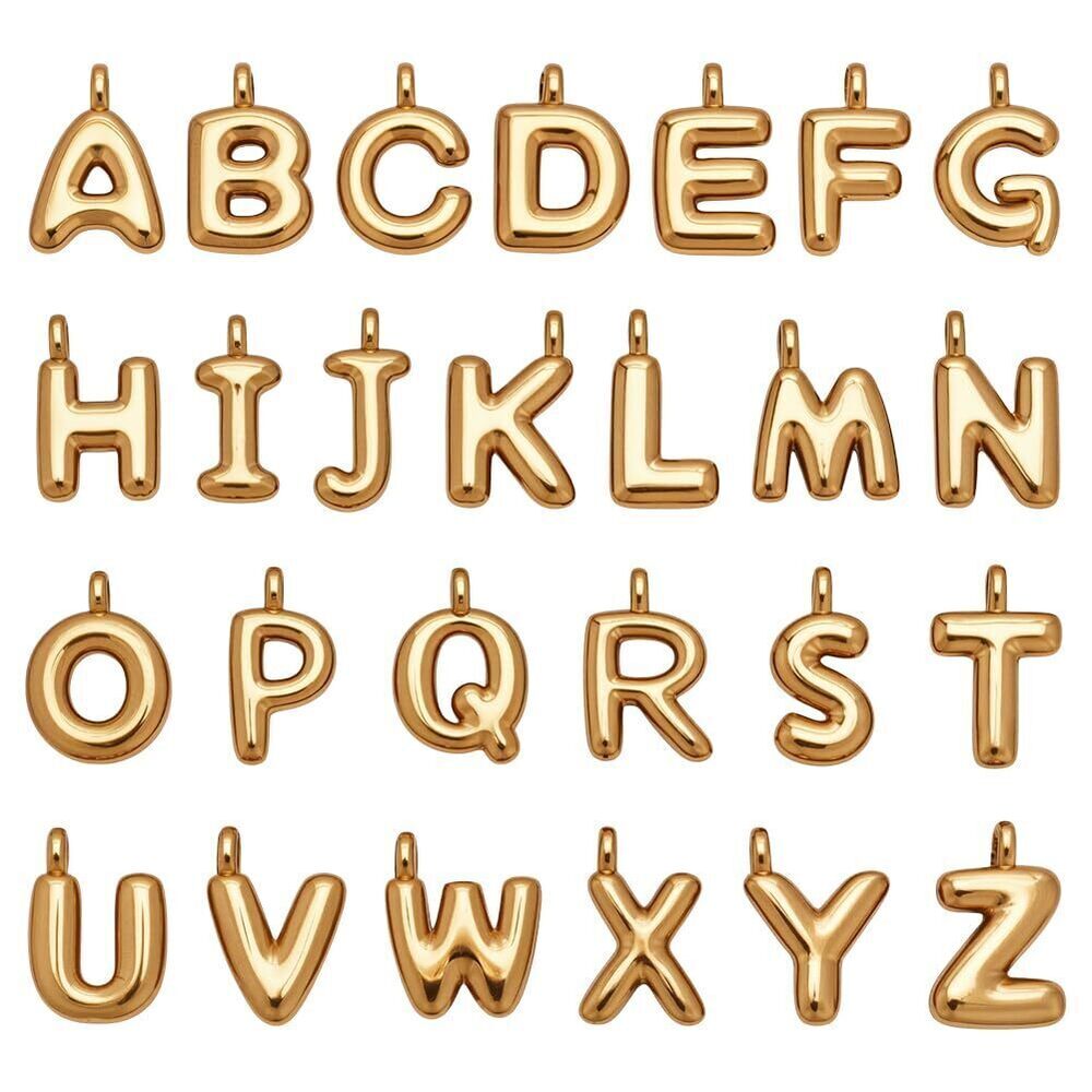 4565 26Pcs 18K Gold Plated A-Z Alphabet Letters Charms, Initial Letters